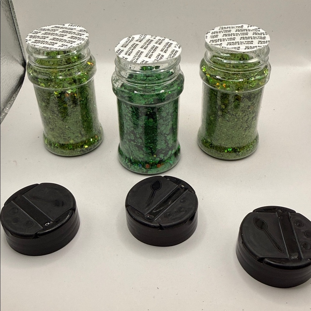 Green Chunky Glitter Shaker Set - 3 Pack - Picture 3 of 3